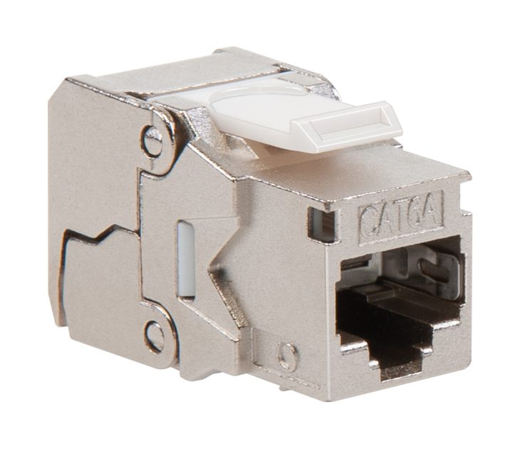 Cat6A KJ Serisi Modüler Jak, RJ45, Korumalı, Gümüş