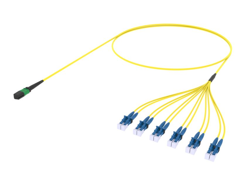 MPO Fanout Cable, 12 fiber MPO to LC duplex